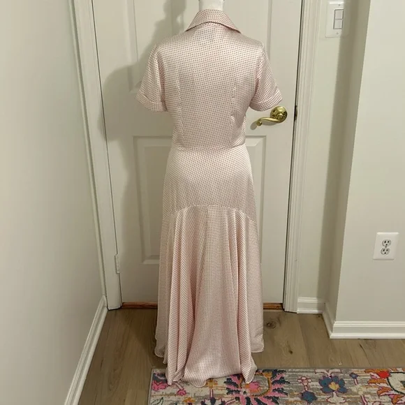 Alexis Pink Polka Dot Athena Maxi Dress Retail$625 New Size Small